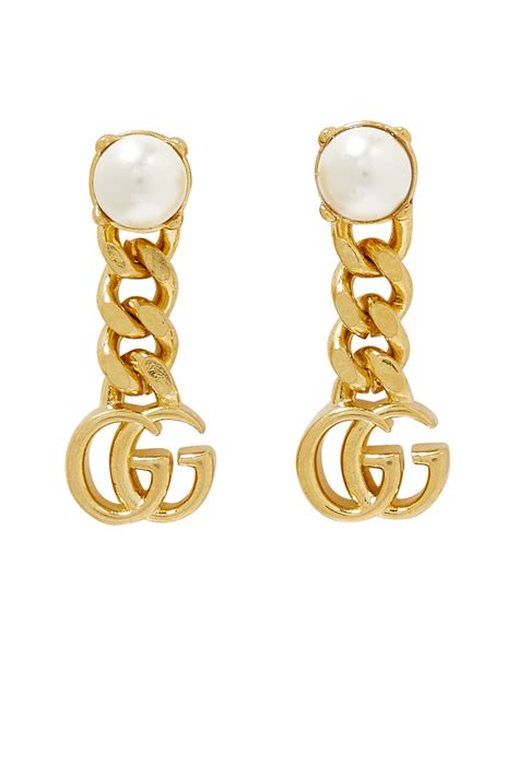 gucci pearl earings|Gucci multi stone earrings.